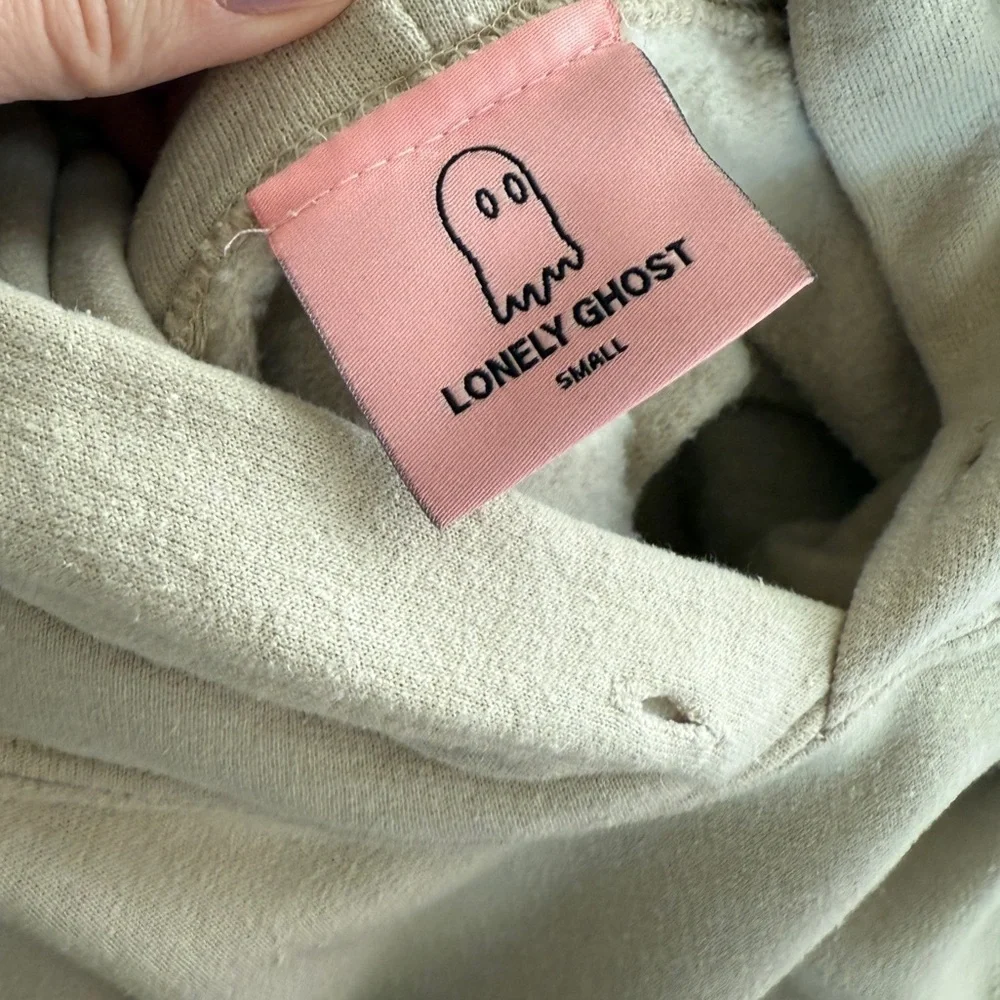 Lonely Ghost Cream It’s Cool to Care Hoodie size small - Picture 9 of 10